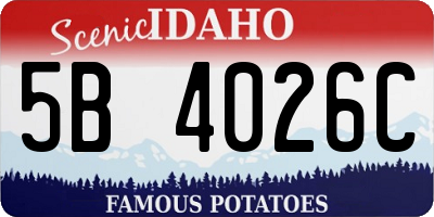 ID license plate 5B4026C