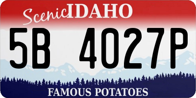 ID license plate 5B4027P