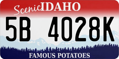 ID license plate 5B4028K