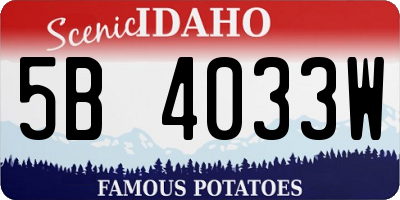 ID license plate 5B4033W