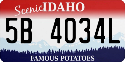 ID license plate 5B4034L