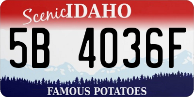 ID license plate 5B4036F
