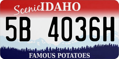 ID license plate 5B4036H