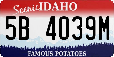 ID license plate 5B4039M