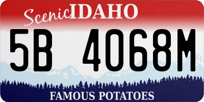 ID license plate 5B4068M