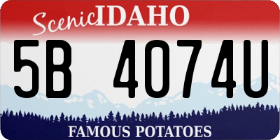 ID license plate 5B4074U