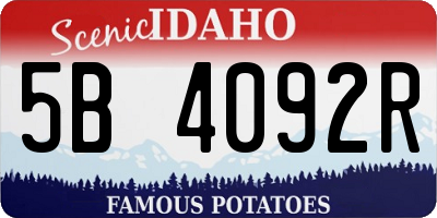 ID license plate 5B4092R