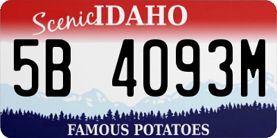 ID license plate 5B4093M