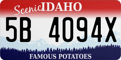 ID license plate 5B4094X