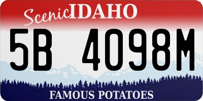 ID license plate 5B4098M