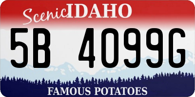ID license plate 5B4099G