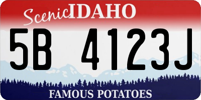 ID license plate 5B4123J