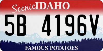 ID license plate 5B4196V