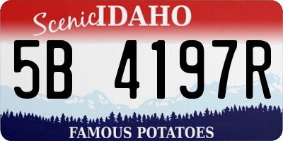 ID license plate 5B4197R