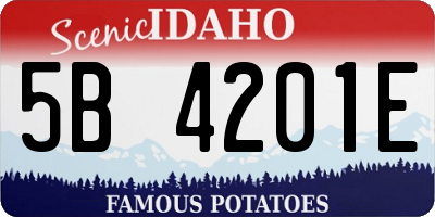 ID license plate 5B4201E