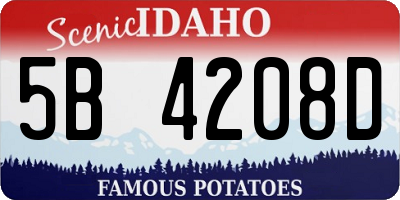 ID license plate 5B4208D