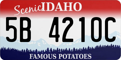 ID license plate 5B4210C