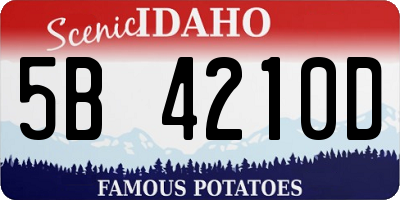 ID license plate 5B4210D
