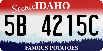 ID license plate 5B4215C