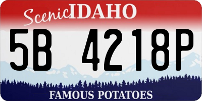 ID license plate 5B4218P