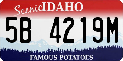 ID license plate 5B4219M