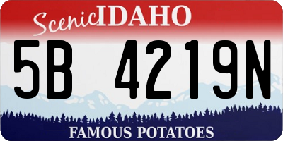 ID license plate 5B4219N