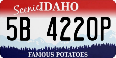 ID license plate 5B4220P