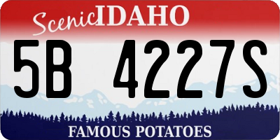 ID license plate 5B4227S