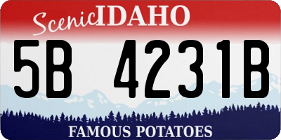 ID license plate 5B4231B