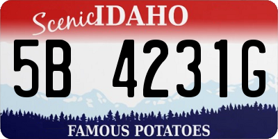 ID license plate 5B4231G