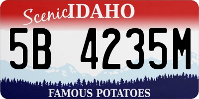 ID license plate 5B4235M