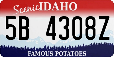 ID license plate 5B4308Z