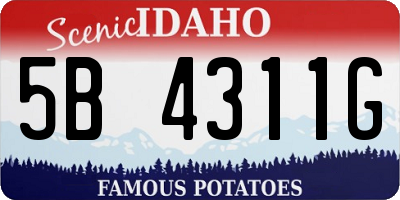 ID license plate 5B4311G