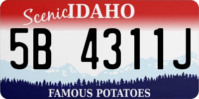 ID license plate 5B4311J