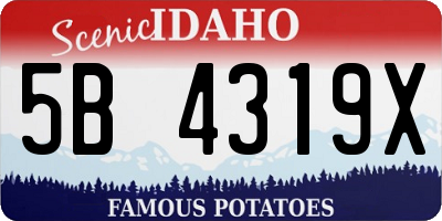 ID license plate 5B4319X