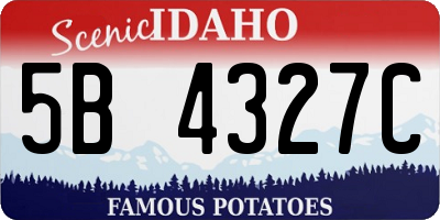 ID license plate 5B4327C
