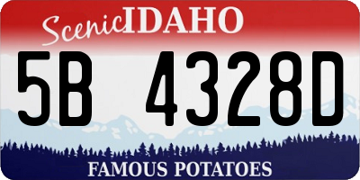 ID license plate 5B4328D