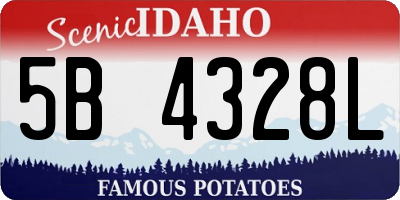 ID license plate 5B4328L
