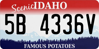 ID license plate 5B4336V