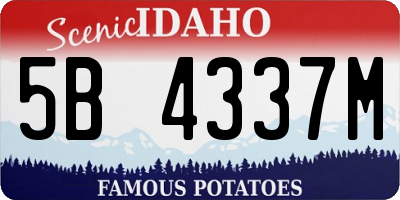 ID license plate 5B4337M