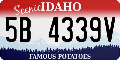 ID license plate 5B4339V