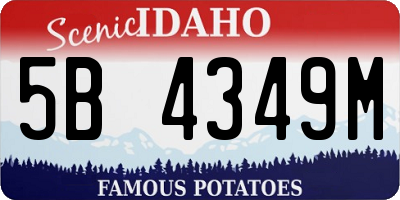 ID license plate 5B4349M