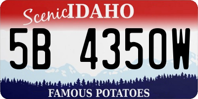 ID license plate 5B4350W