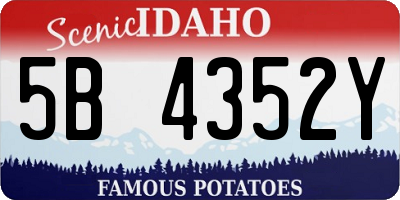 ID license plate 5B4352Y