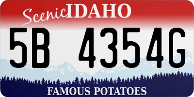 ID license plate 5B4354G