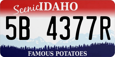 ID license plate 5B4377R