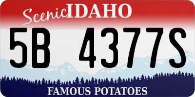 ID license plate 5B4377S