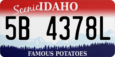 ID license plate 5B4378L