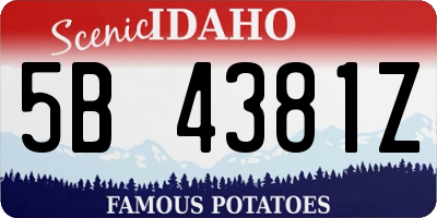 ID license plate 5B4381Z