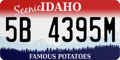 ID license plate 5B4395M